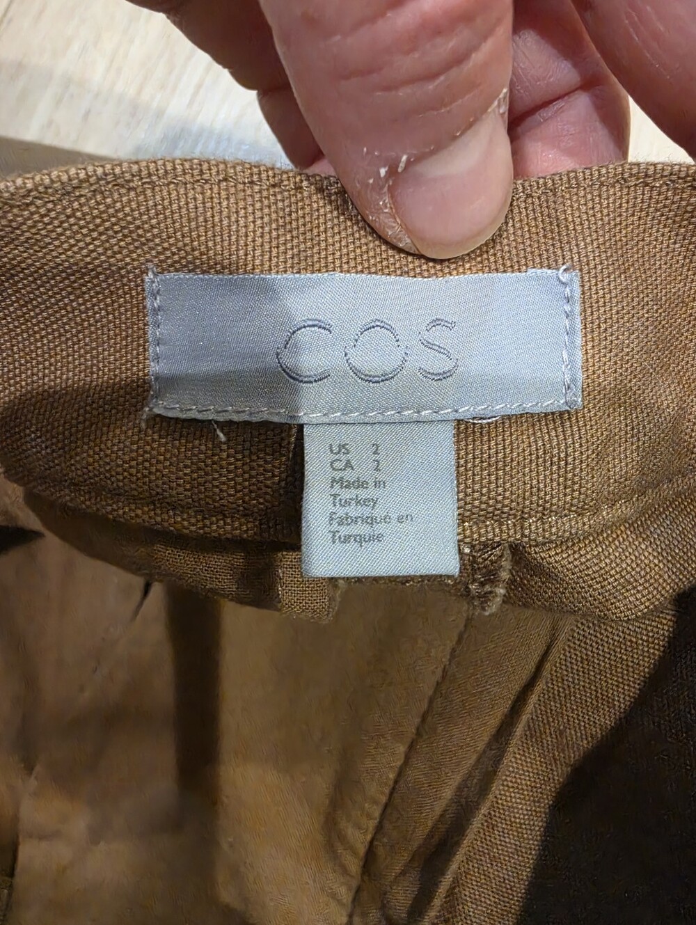 COS Brown Cotton Straight Leg Trousers Pants Minimalist Scandinavian Size 36 - Picture 6 of 8